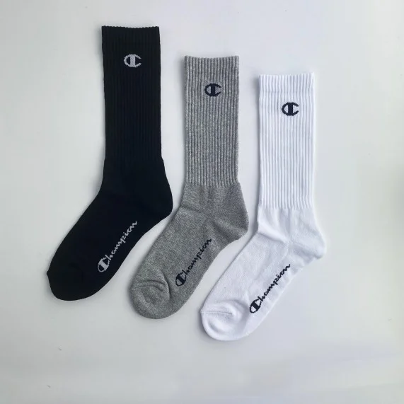 Juego de 3 calcetines con logotipos de la tripulación (Calcetines deportivos) Champion chez FrenchMarket