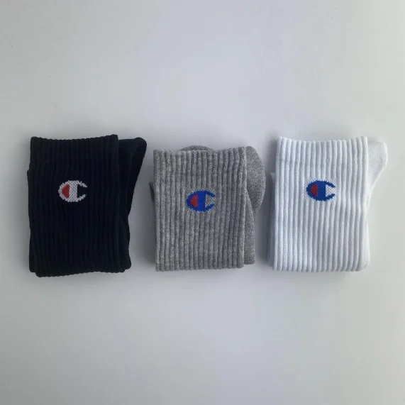 Crew High Logo Socks Set of 3 (Sports socks) Champion on FrenchMarket