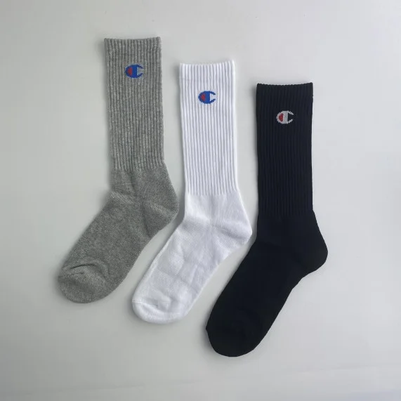 CHAMPION Lot de 3 paires de Chaussettes Crew Logo (Sportsokken) Champion chez FrenchMarket