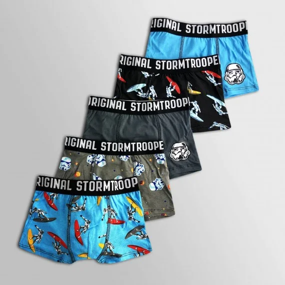 Lot de 5 Boxers Coton Garçon Stormtrooper (Lot boxers Garçon) French Market chez FrenchMarket