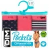 Set of 3 Cotton Stretch Fancy Panties "Les Pockets de Dim" (Panties) Dim on FrenchMarket