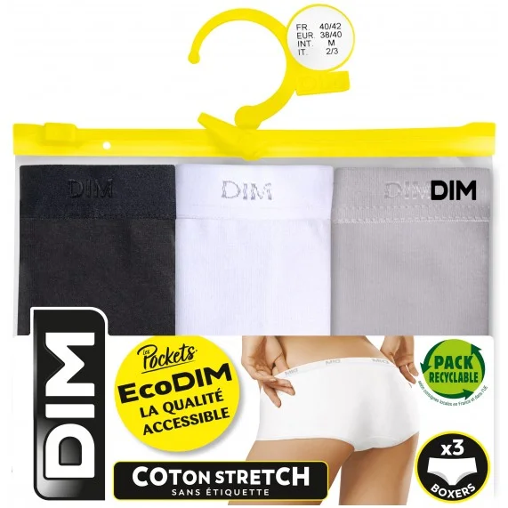 Set of 3 Cotton Stretch Boxers "EcoDim" (Boxers) Dim on FrenchMarket