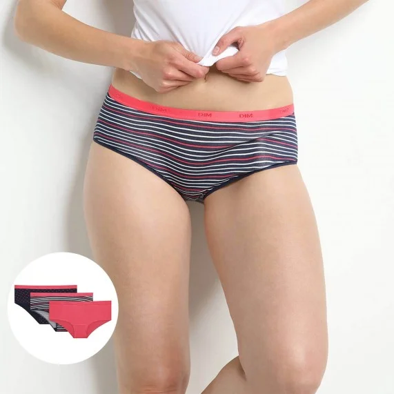 Lot de 3 Boxers Fantaisie Coton Stretch "Les Pockets de Dim" (Boxer Femme) Dim chez FrenchMarket