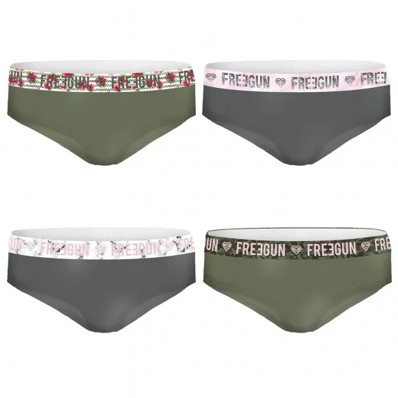 Set van 4 meisjesboxershorts van katoen (Boxers/Shorty) Freegun chez FrenchMarket