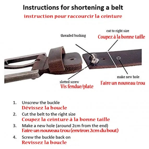 Ceinture Cuir de Buffle pour Homme - Fabrication Française (Gürtel) French Market auf FrenchMarket