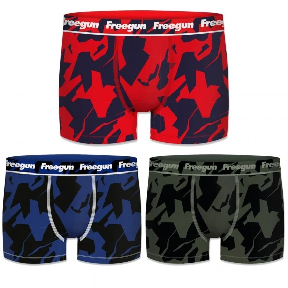 3er-Set Never Stop Cotton Boxershorts für Männer (Boxershorts für Männer) Freegun auf FrenchMarket