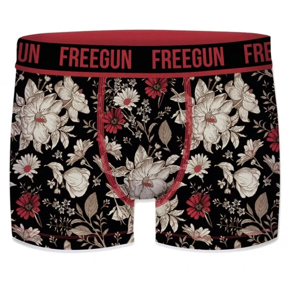 4er-Set Herren-Boxershorts aus Bio-Baumwolle Blumen/Totenkopf (Boxershorts für Männer) Freegun auf FrenchMarket