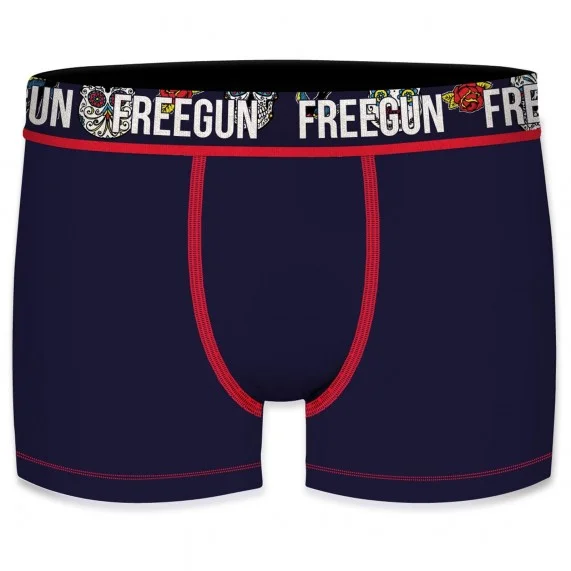 Set di 4 boxer da uomo in cotone biologico Flowers/Skull (Boxer da uomo) Freegun chez FrenchMarket