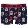 Set van 4 herenboxershorts van organisch katoen Bloemen/Schedel (Herenboxershorts) Freegun chez FrenchMarket