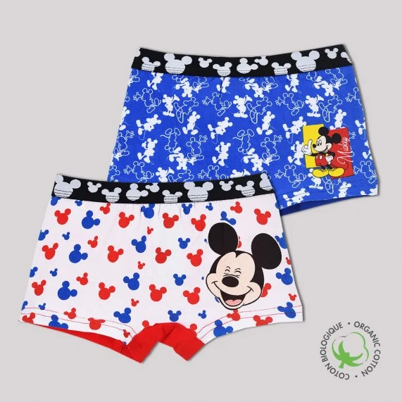 Mickey Mouse - Set van 2 katoenen boxers voor jongens (Boksers) French Market chez FrenchMarket