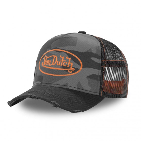 orange and black von dutch hat