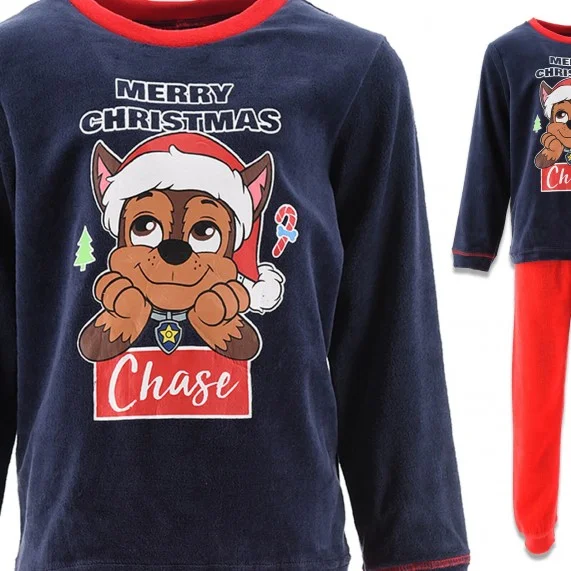 La Patrulla - Feliz Navidad Chase Conjunto de pijama de invierno de terciopelo para niño (Conjuntos de pijama) French Market ...