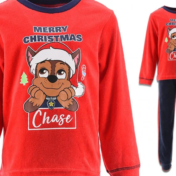 La Patrulla - Feliz Navidad Chase Conjunto de pijama de invierno de terciopelo para niño (Conjuntos de pijama) French Market ...