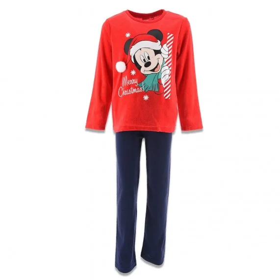 DISNEY Mickey - Conjunto de pijama de invierno de terciopelo para niño "¡Feliz Navidad! (Conjuntos de pijama) French Market c...