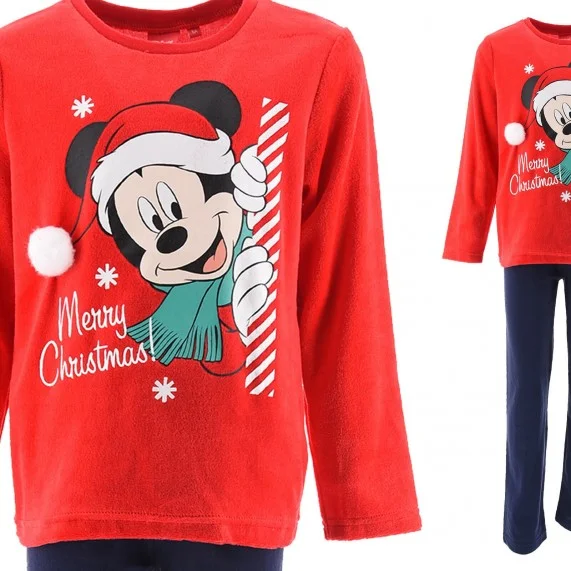 DISNEY Mickey - "Merry Christmas!" Set di pigiami invernali da bambino in velluto (Set di pigiami) French Market chez FrenchM...