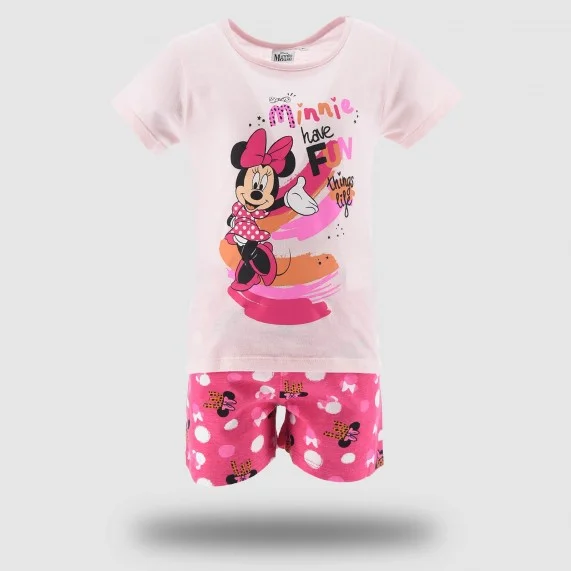 Minnie Mouse Veel Plezier" Korte Pyjamaset voor meisjes (Ensemble de Pyjama) French Market chez FrenchMarket