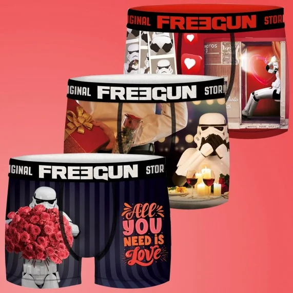 Juego de 3 bóxers Stormtrooper para hombres Día de San Valentín (Boxers) Freegun chez FrenchMarket