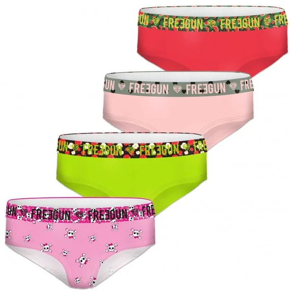 Juego de 4 bóxers de algodón para niñas (Boxers/Shorty) Freegun chez FrenchMarket