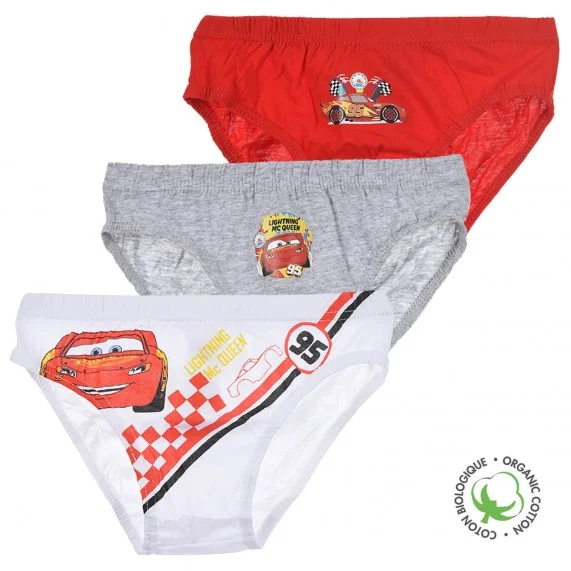 Cars Flash Mc Queen - Set of 3 Cotton Boy Briefs (Briefs) French Market on FrenchMarket