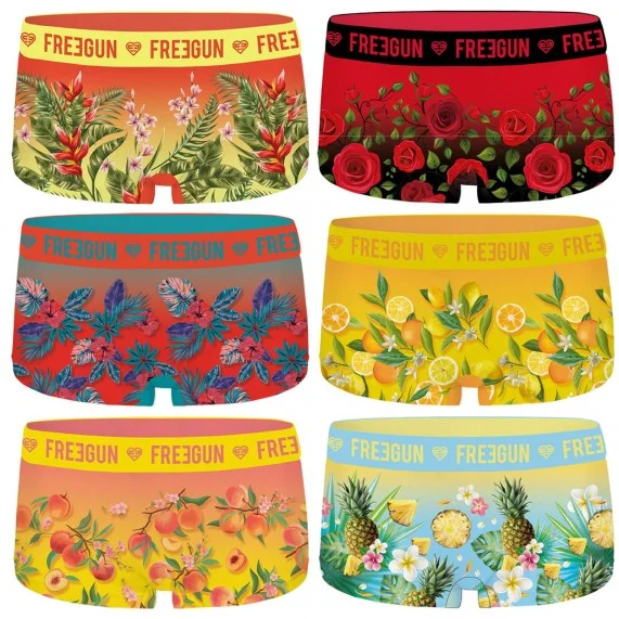 Juego de 6 calzoncillos para niñas (Boxers/Shorty) Freegun chez FrenchMarket