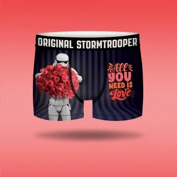 Boxer Men STORMTROOPER Pink Flowers Valentine's Day (Boxers) French Market on FrenchMarket