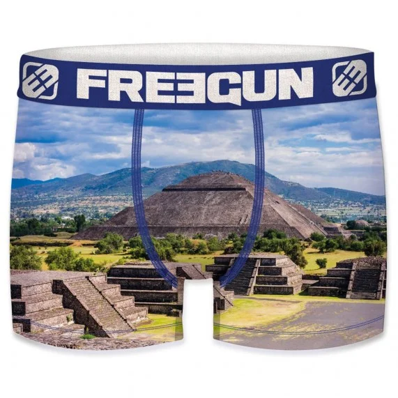 Boxer de microfibra reciclada para hombre "Landscape 2 (Boxers) Freegun chez FrenchMarket