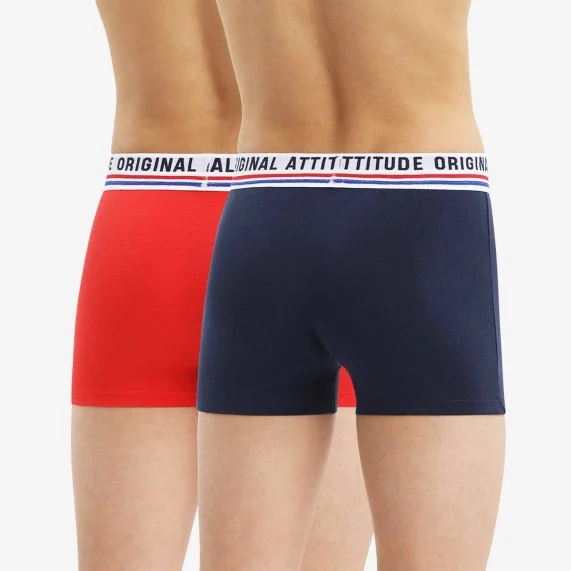 Set van 2 katoenen stretch boxers voor jongens Dim Origineel (Boksers) Dim chez FrenchMarket