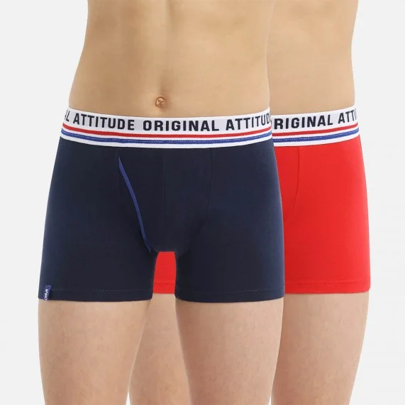 Set van 2 katoenen stretch boxers voor jongens Dim Origineel (Boksers) Dim chez FrenchMarket