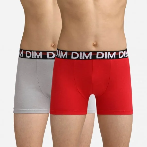 Lot de 2 Boxers Garçon Coton Stretch EcoDim Classic (Boxers) Dim chez FrenchMarket