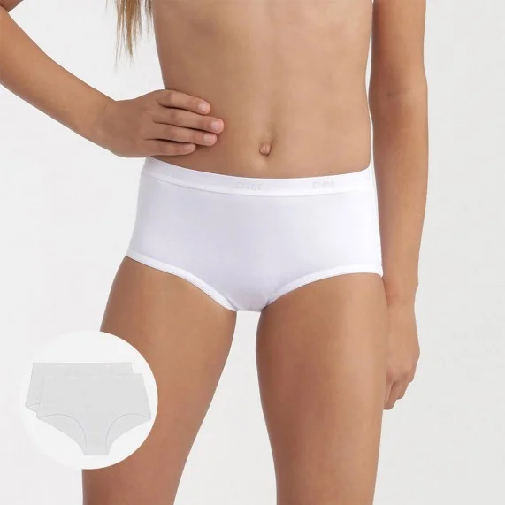 Juego de 2 calzoncillos de algodón orgánico para niña "Les Pockets (Boxers/Shorty) Dim chez FrenchMarket