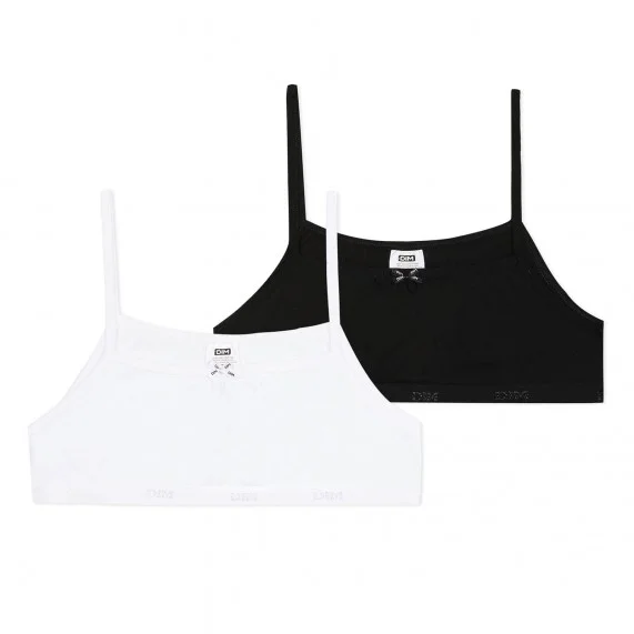 Set di 2 reggiseni di base in cotone elasticizzato per ragazze (Reggiseni) Dim chez FrenchMarket