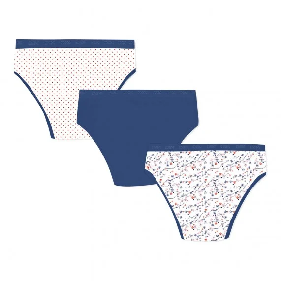 Set of 3 Girls' Fancy Cotton Stretch Panties "The Pockets (Panties) Dim on FrenchMarket