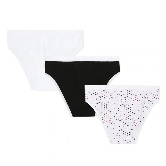 Set of 3 Girls' Fancy Cotton Stretch Panties "The Pockets (Panties) Dim on FrenchMarket