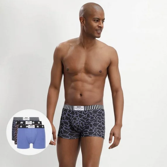 Set di 3 boxer da uomo in cotone stretch "Dim Vibrazioni" (Boxer da uomo) Dim chez FrenchMarket