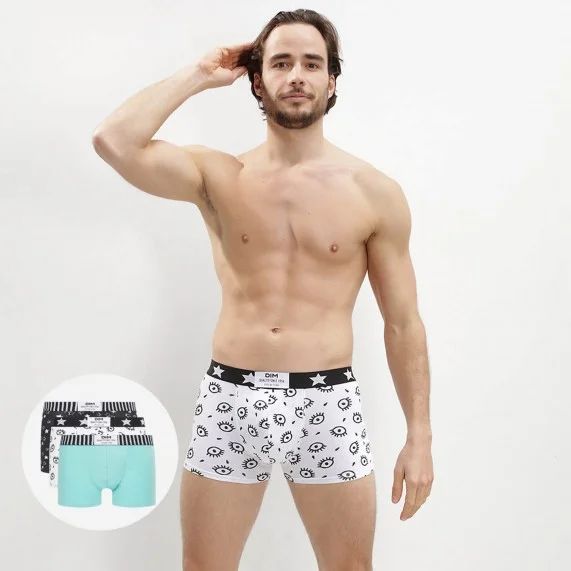 Set of 3 Men's Cotton Stretch Boxers "Dim Vibes" (Boxers) Dim on FrenchMarket