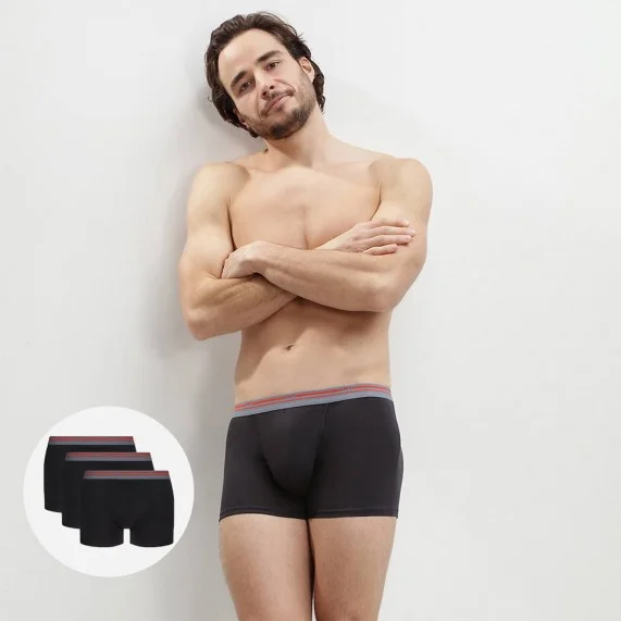 Juego de 3 bóxers de algodón de colores clásicos para hombre (Boxers) Dim chez FrenchMarket