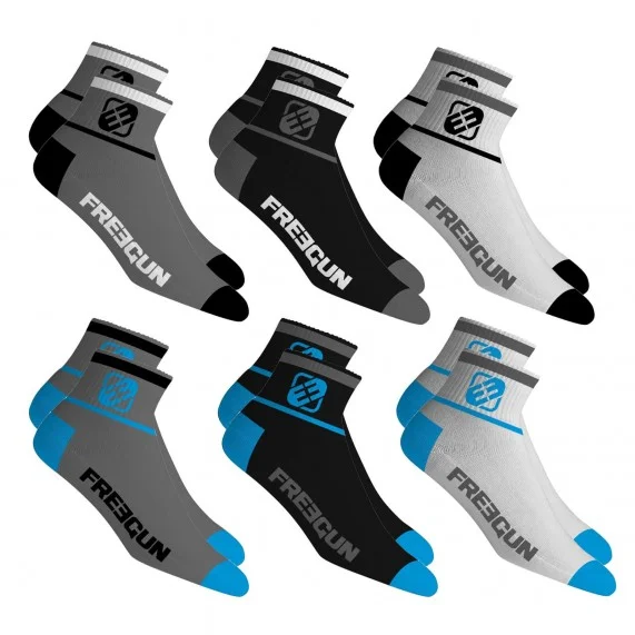 Lot de 6 Paires de Chaussettes Quarter (Chaussettes de sport) Freegun chez FrenchMarket