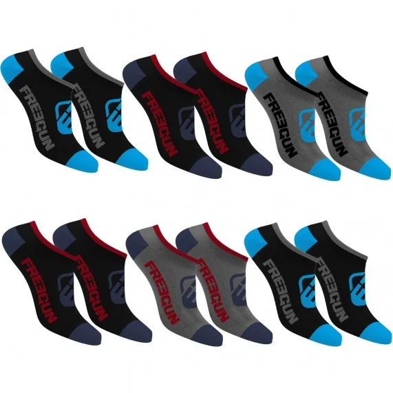 Pack of 6 Pairs of Short Socks (Sports socks) Freegun on FrenchMarket