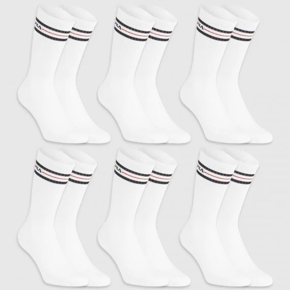 6 Paar Sportsocken Crew 3 Stripe (Sport) Fila auf FrenchMarket