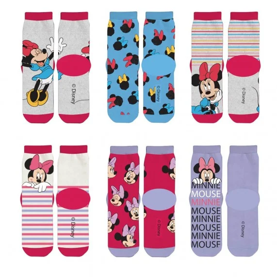 Lot de 6 Paires de Chaussettes Fille Minnie Mouse (Chaussettes) French Market chez FrenchMarket