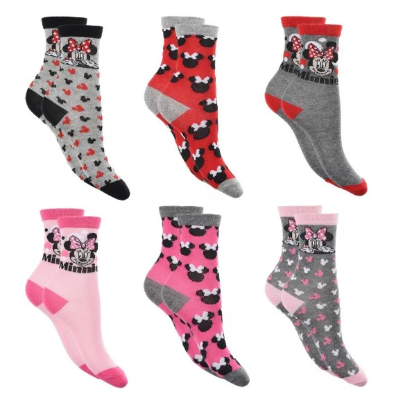 Lot de 6 Paires de Chaussettes Fille Minnie Mouse (Chaussettes) French Market chez FrenchMarket