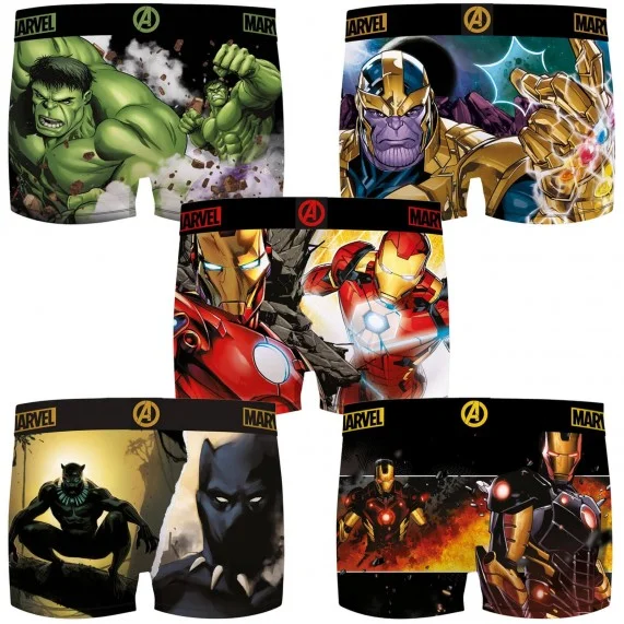 Lot de 5 Boxers Homme MARVEL Avengers (Boxers) Freegun chez FrenchMarket