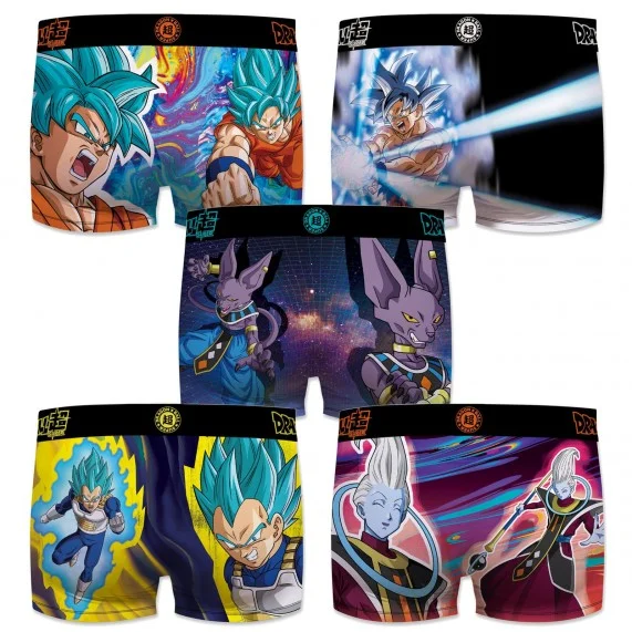 Confezione da 5 boxer di Dragon Ball Super per uomo (Boxer da uomo) Freegun chez FrenchMarket