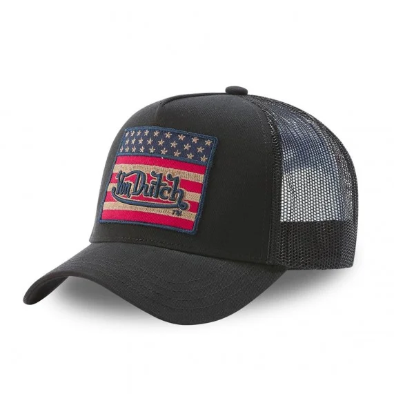 Von Dutch Casquette Square Style Trucker USA Flag Kaki (Cap) Von Dutch auf FrenchMarket