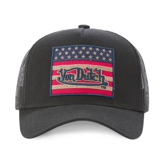 Von Dutch Casquette Square Style Trucker USA Flag Kaki (Cap) Von Dutch auf FrenchMarket