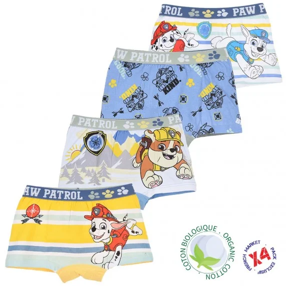 4er-Pack Boxershorts aus Baumwolle für Jungen Paw Patrol (Boxer) French Market auf FrenchMarket