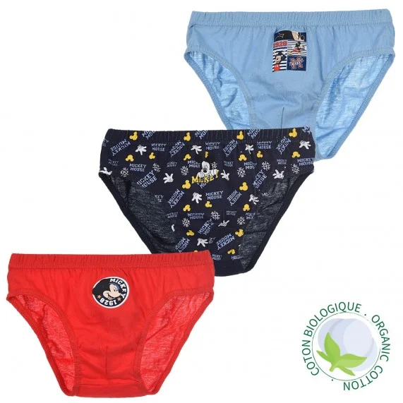 DISNEY Mickey - Set di 3 slip per ragazzi in cotone (Slip) French Market chez FrenchMarket