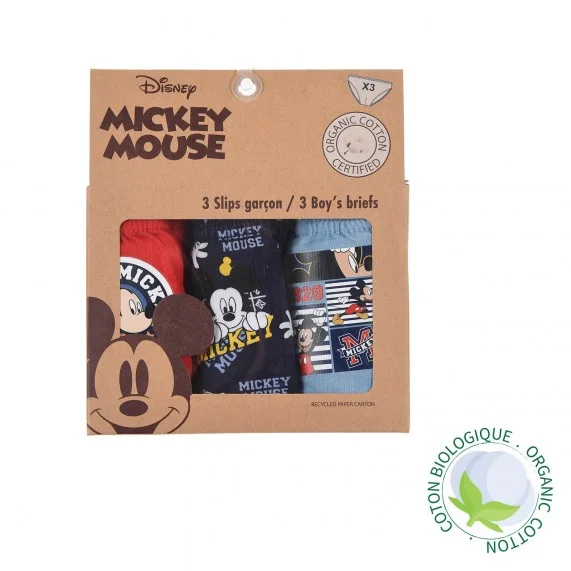 DISNEY Mickey - Set di 3 slip per ragazzi in cotone (Slip) French Market chez FrenchMarket