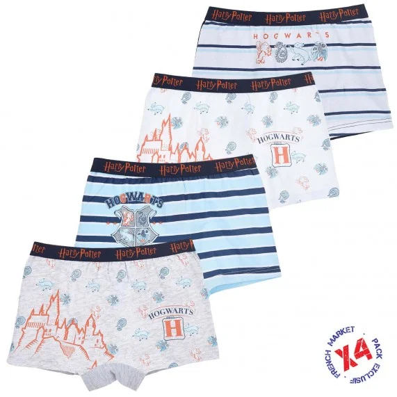 Set di 4 boxer in cotone da ragazzo Harry Potter (Boxer da ragazzo) French Market chez FrenchMarket