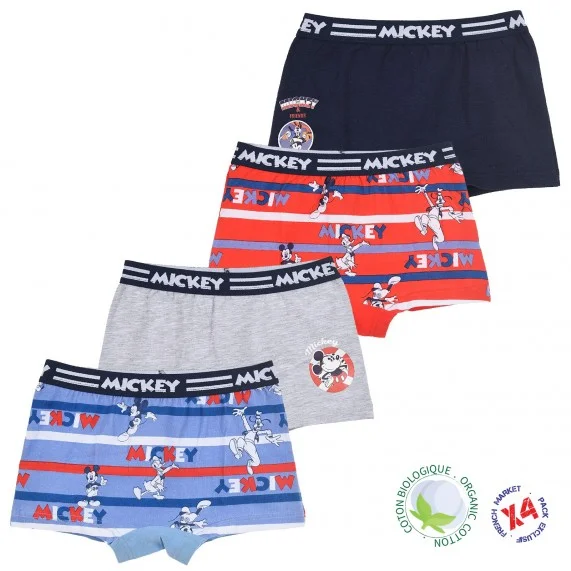 4er-Pack Boxershorts aus Baumwolle für Jungen Mickey Disney (Boxer) French Market auf FrenchMarket